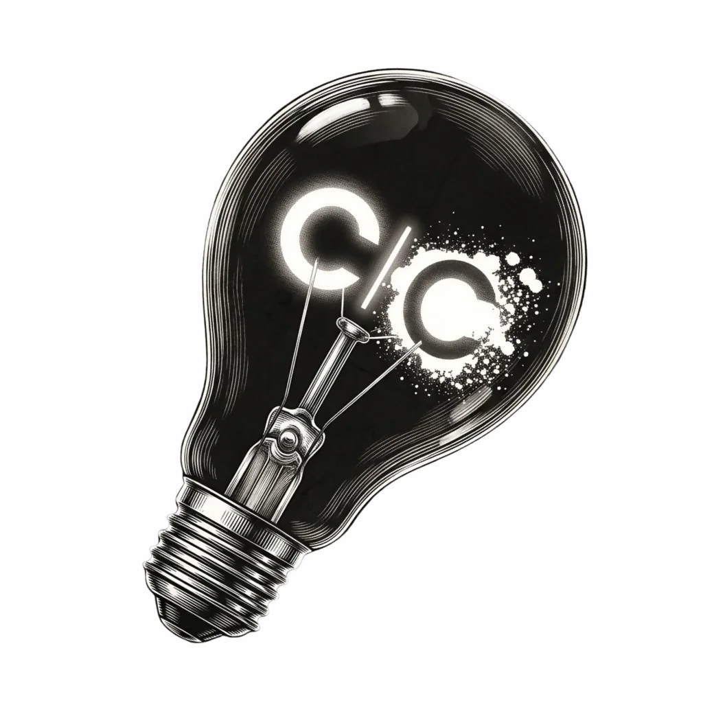 Bombilla encendida, símbolo de la idea creativa