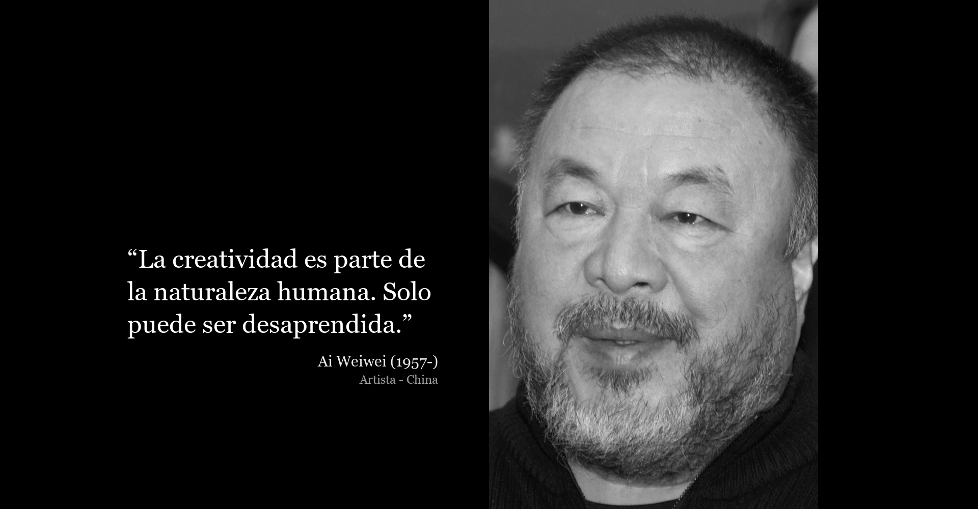 Frase de Ai Weiwei sobre la creatividad