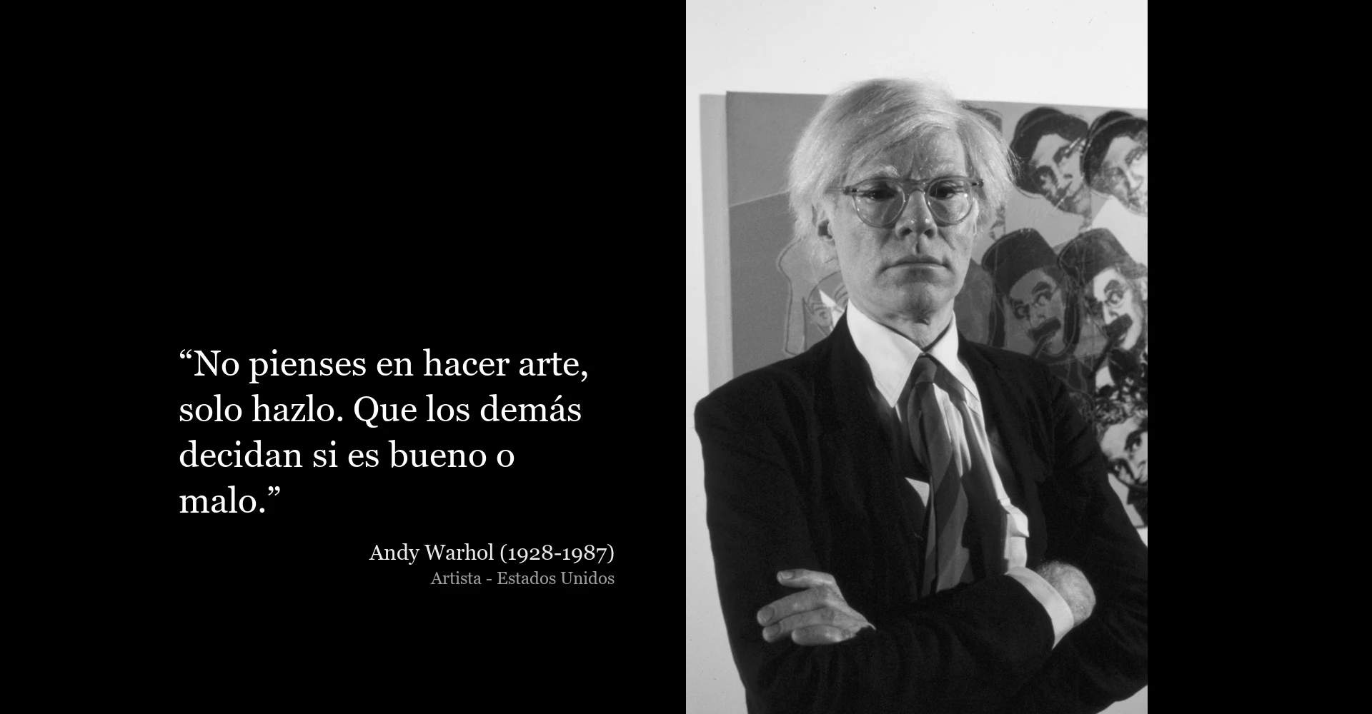 Frase de Andy Warhol sobre la creatividad