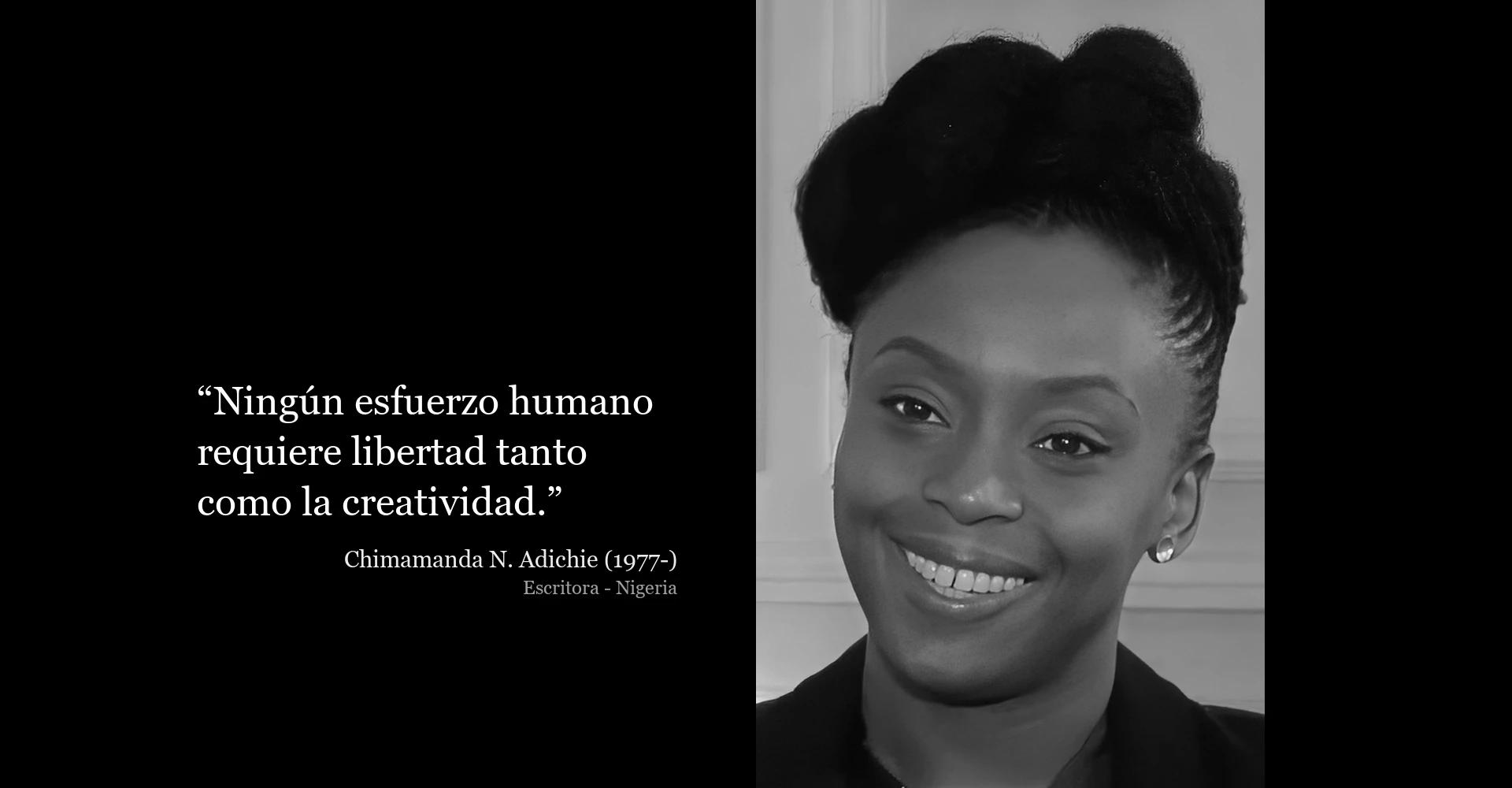 Frase de Chimamanda N. Adichie sobre la creatividad
