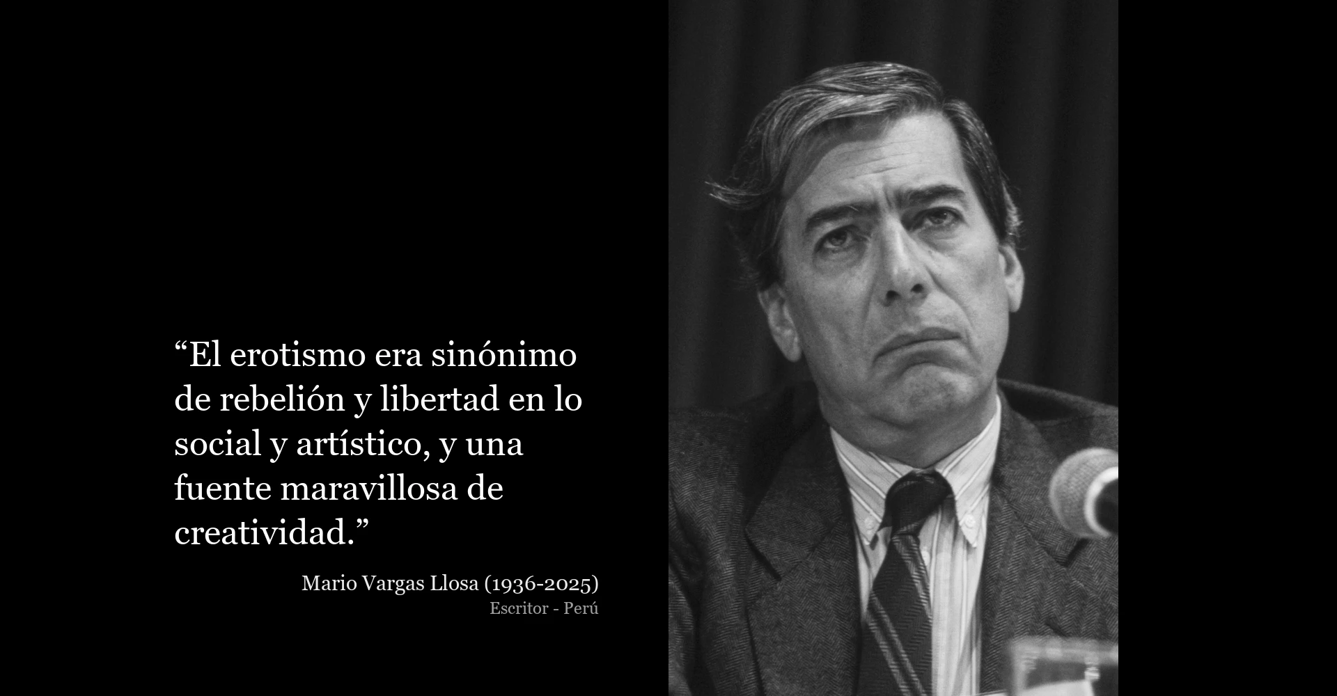 Frase de Mario Vargas Llosa sobre la creatividad