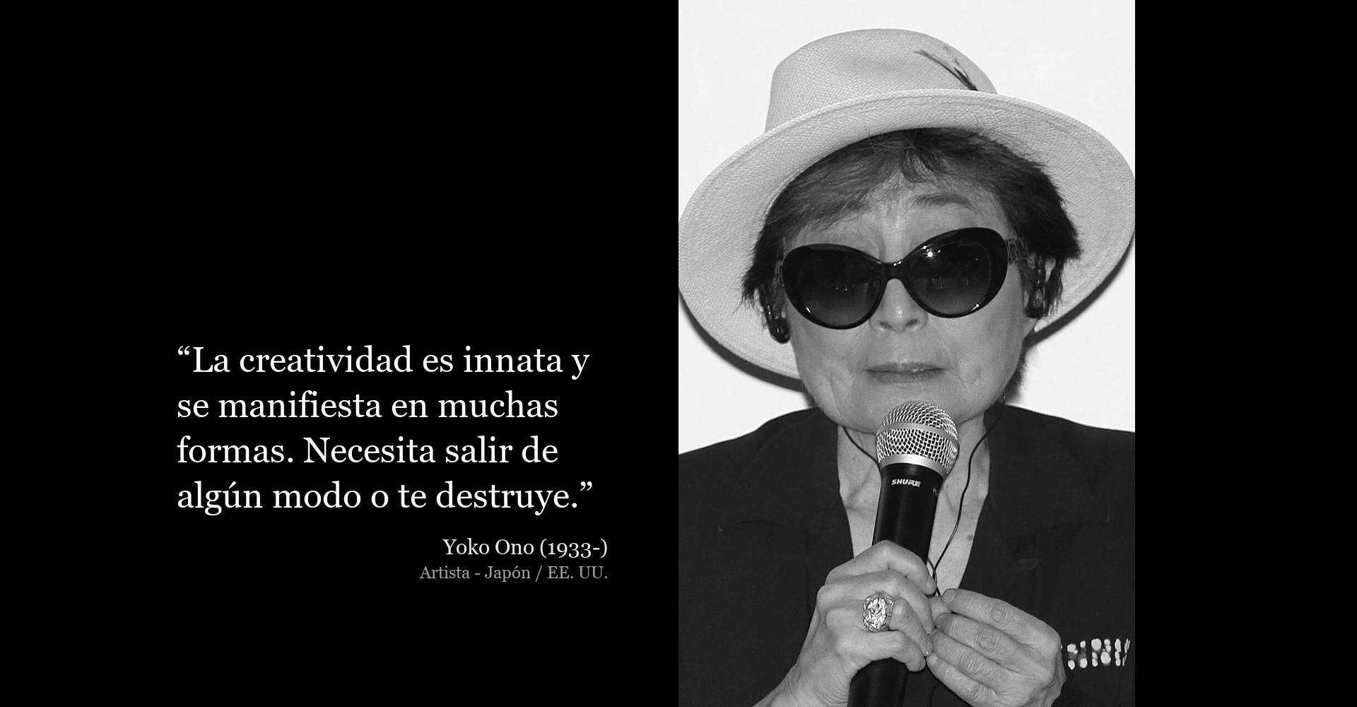 Frase de Yoko Ono sobre la creatividad